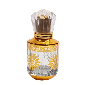 New Fashion 50ml Metal Printing UV Engraving Glass Women Arabic Perfume Bottles Wholesale Ladies Items