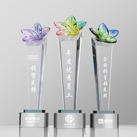 Trophée en verre gravé créatif avec impression UV, cadeau commémoratif écologique pour les cadeaux promotionnels des salons professionnels