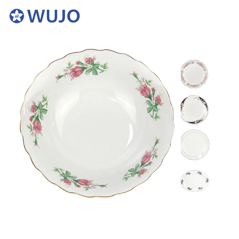 Cheap Ceramic Porcelain Soup Dessert Dinner Plates Promotional Porcelain Plate Set