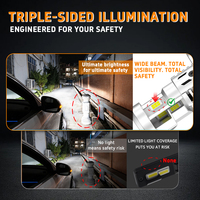 Gview - Faro LED de Triple Iluminación de Calidad OEM, Foco LED PGL H4 H19, Bombilla de 12000 Lúmenes, Mini, 12V 24V Universal