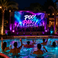 Pantalla LED para Fiestas en Piscina DDW, Pantalla Gigante para Exteriores Resistente al Agua IP65, Video Wall Comercial para Publicidad, Instalación Fija, 4K HDR10