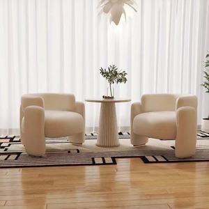 <b>Cream</b> Style Sofa Set for Beauty Salon Lounge Coffee Table Reception Sofa Single Accent Sofa - Product Image 3
