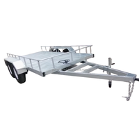 Remorque utilitaire de charge de 5000kg avec 2 échelles Remorques à plat avec frein électrique Remorques de transport de voitures robustes OEM ODM