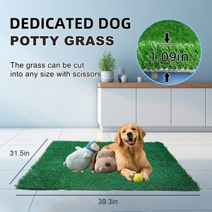 Tapis de gazon artificiel pour chien, tapis d'entraînement à la propreté pour chiot, gazon de remplacement lavable et réutilisable pour l'intérieur - Product Image 2