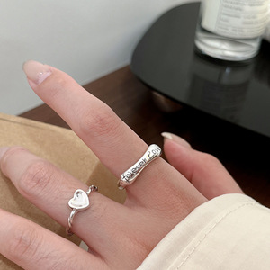 S925 Sterling Silver Twisted Heart <b>Ring</b> Adjustable <b>Open</b> Band Women's Jewelry Everyday Wear - Product Image 3