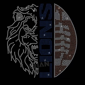 Tùy Chỉnh Hotfix Detroit Lioniron Trên Pha Lê Đội Bóng Đá Logo Bling Thiết Kế Strass Thể Thao Đại Học Rhinestone Chuyển Motif - Product Image 3