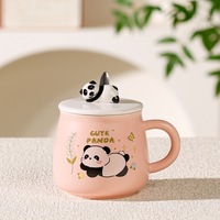 Mug en céramique mignon avec couvercle et poignée, résistant aux hautes températures, cadeau d'anniversaire pour fille, souvenir créatif de couple de dessins animés