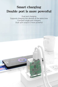 Cargador de 20W para EE. UU./UE/Reino Unido con Tecnología GaN y Material de <span class=keywords><strong>PC</strong></span> Ignífugo para las Series Galaxy y iPhone con Múltiples Protecciones - Product Image 2