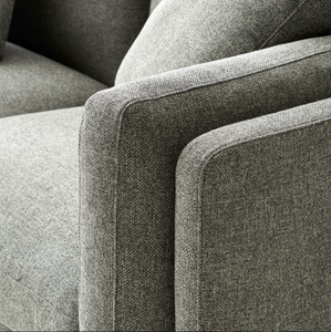 Sofá Seccional de 2 <span class=keywords><strong>Plazas</strong></span> Estilo Francés, Elegante Tela Gris, Patas de Madera, Muebles para Sala de Estar - Product Image 4