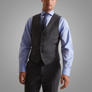 Di alta Qualità Elegante Equipaggiata Grigio Lavorato Formale Affari Abiti Da Uomo Vestiti 3 Pezzi Set degli uomini di Indossare in Ufficio - Product Image 3