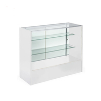 Fournisseur d'usine, vitrine en bois MDF noir à vision complète de 6 pieds, comptoir en bois, vitrine en verre pour magasin de détail