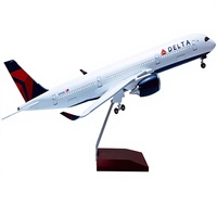 Geüpgradede 47cm spraakgestuurde LED-lichtstrip wiel van harsmateriaal A350 vliegtuigmodel A350-900 Delta Air Lines kleurenverpakking