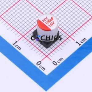 HV1C157M0607PZ ตัวเก็บประจุแบบแข็ง SMD, D6.3xL7.7 มม. ( ความจุ: 150uF ) ( ความแม่นยำ: 20% แรงดันไฟฟ้า: 16V ) - Product Image 1