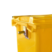 Poubelle en plastique verrouillable Preface 660L, conteneur en HDPE avec trou pour cadenas, pour la sécurité des espaces publics, stockage des déchets