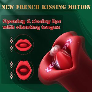 Vibrador Profesional Femenino con Simulación de Beso, Múltiples Modos de Vibración, Juguete Sexual Estimulador con Lengua Vibrante - Product Image 2