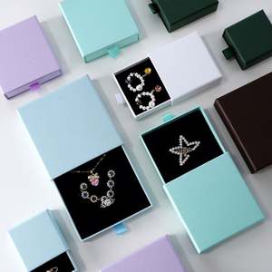 Boîte à bijoux en papier personnalisée avec logo, vente en gros, fournisseur d'usine, faible MOQ, boîte d'emballage à tiroir coulissant pour bijoux - Product Image 4