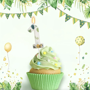 Green forest Number 6 Birthday Candles Tiger <strong>Lion</strong> Elephant &amp; Butterfly Cake topper For Birthday Decorations Supplies - Product Image 6