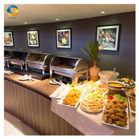 Solution de restauration en buffet tout-en-un, conception de projet, serveur de buffet, chauffe-plats, comptoir de service, plat de service, équipement de buffet