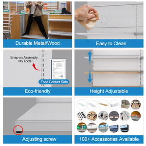 Estantería <span class=keywords><strong>de</strong></span> Supermercado Ecológica, Práctica y <span class=keywords><strong>de</strong></span> Fácil Montaje 2026, Nueva, con Estantes Ajustables en Varios Tamaños - Product Image 3