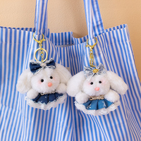 Porte-clés en peluche lapin couple, pendentif mignon animal en peluche, breloque de sac à dos, cadeau d'anniversaire 10cm