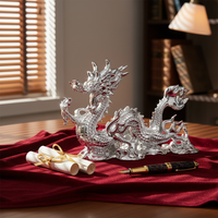 Sculpture d'art artisanale de luxe moderne, cadeaux, statue de dragon en résine Feng Shui pour la décoration de bureau