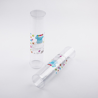 Fournisseurs de tubes en plastique acétate transparent imprimés sur mesure en gros, emballage cylindrique transparent