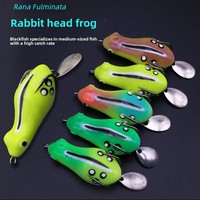 Leurre de pêche grenouille flottant 7,6g, 5 pièces, 5 couleurs, pour la pêche au snakehead, leurre souple avec cuillère, longue portée, leurre réaliste