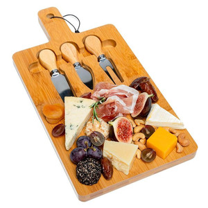 2022 Bamboo Cheese Board And Knife Set Chopping Board Charcuterie Cutting Board Platter Serving Tray Cutlery Knife Set/