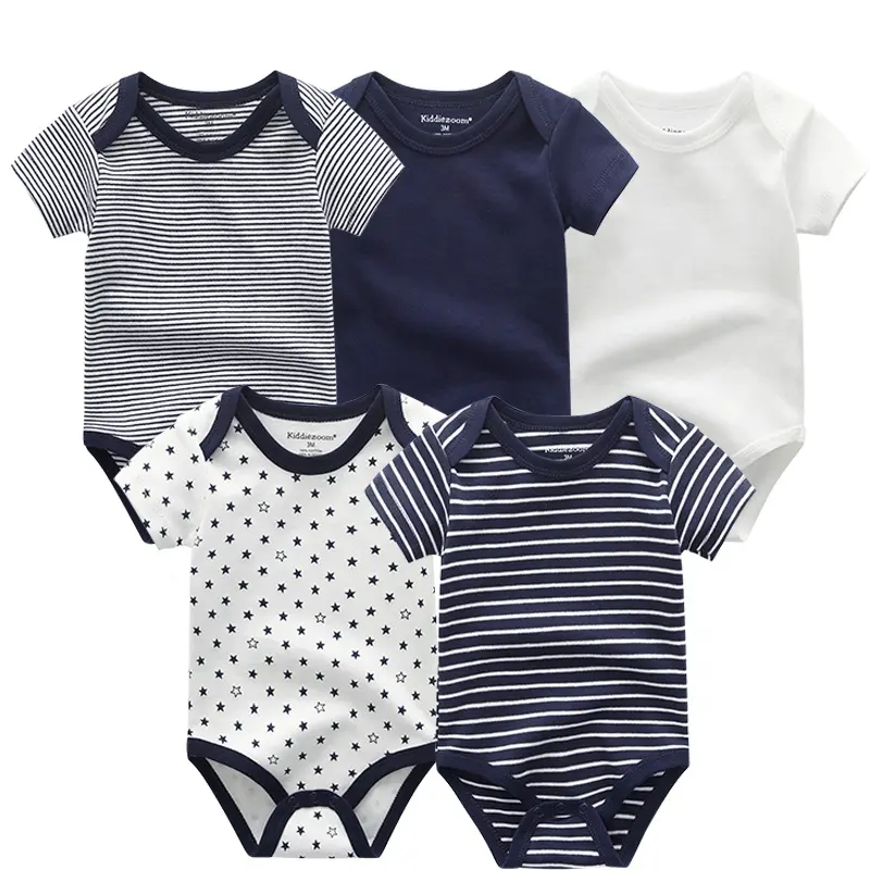 100% Cotton 5-Pack Infantil Jumpsuit Newborn Boy&Girls Clothes Short Girls' Baby Boys' Rompers