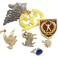 Broche de revers pour homme en alliage de zinc 3D, motif loup or et argent, personnalisable, pour accessoires de costume, chemise, sac à dos, chapeau