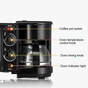Livraison rapide pain multifonctionnel bouilloire électrique cafetière grille-pain four 3 en 1 <span class=keywords><strong>petit</strong></span> déjeuner Machine Machine - Product Image 2