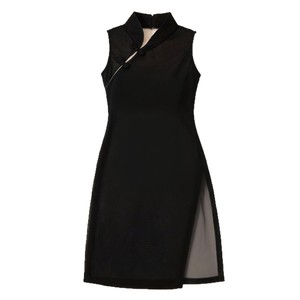 Lencería Íntima Sexy de Malla Transparente con Abertura, Uniforme Cheongsam Seductor sin Mangas, Pijama de Primavera - Product Image 5