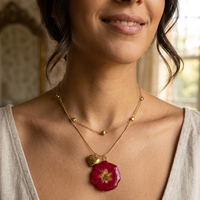 Collier romantique en acier inoxydable avec pendentif cœur et fleurs de lys de la vallée, cadeau d'amour pour la Saint-Valentin