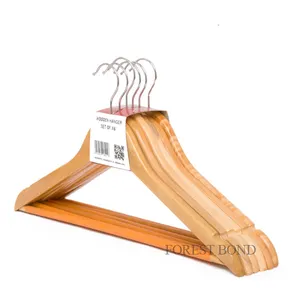 Perchas de madera para trajes Adultos Buena calidad Madera de arce de madera dura China Madera de loto Natural