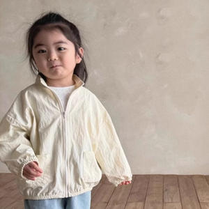 아기 코트 봄과 가을 긴 소매 가디건 소년 소녀 세로 칼라 방풍 지퍼 캐주얼 코트 - Product Image 4