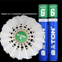 Volants de badminton en plumes d'oie n°6, durables et stables, lot de 12, pour salle de sport, club, vente directe usine