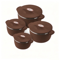 Fabricant du Zhejiang, ensemble de 4 chauffe-plats, 16 cm, 20 cm, 24 cm, 28 cm, grande capacité, récipient pour aliments chauds, en stock maintenant, livraison rapide