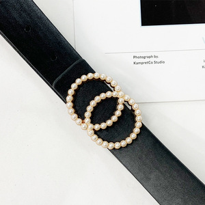 <span class=keywords><strong>Ceinture</strong></span> de robe élégante pour <span class=keywords><strong>femme</strong></span> ALB0137 avec nouvelle <span class=keywords><strong>boucle</strong></span> <span class=keywords><strong>double</strong></span> anneau en O, en cuir PU stylé et alliage durable avec accent perlé - Product Image 4