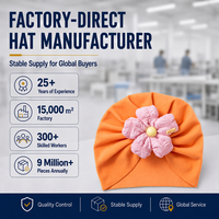 Gorro de Bebé con Diseño Floral de Cinco Pétalos, Turbante de Algodón, Gorro Suave para Bebés, Decoración para Uso Diario