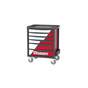 Fasano Tools 7 <b>Drawer</b> Rolling Tool Cart Red White Storage Cabinet with Wheels for <b>Workshop</b> Use - Product Image 2