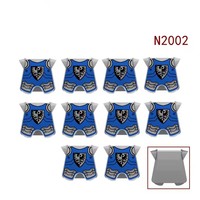 Lot de 10 pièces/sac – Accessoires d'armure de chevalier médiéval (cape, lion rouge, aigle noir) – Jouets de construction pour enfants
