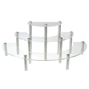 Bolo <span class=keywords><strong>Display</strong></span> Stand Sobremesa Casamento Snack <span class=keywords><strong>Rack</strong></span> Cupcake Titular Semicircular Festa Transparente Servir Platter Acrílico 3 Tiers - Product Image 4