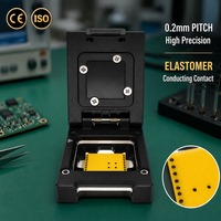 Support de test IC personnalisé à pas de 0,2 mm, type coque, rotatif, manuel, à pression équilibrée, pour puces semi-conductrices et élastomères