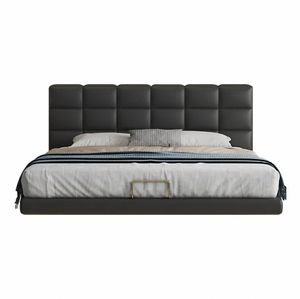 Camas flotantes de hotel, marcos de <span class=keywords><strong>cama</strong></span> de madera, bases con cabecero ligero, popular suspensión moderna, camas de plataforma tapizadas - Product Image 1