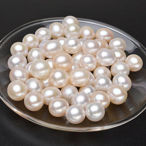 ไข่มุกน้ำจืดทรงกลม 11-12 มม. รูปทรงขนมปัง ร้อยครึ่งรู สีขาว สำหรับงาน DIY ประดับตกแต่ง วัสดุธรรมชาติ - Product Image 2