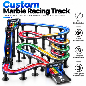 OEM ODM Piste de course de billes intelligente multi-pistes, personnalisable en couleur, taille et logo, avec fonction de démarrage par tour de balles et de jeu de simulation de piste - Product Image 1