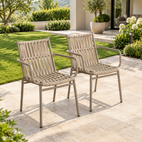 Chaise sans accoudoirs en corde tressée style nordique, structure en alliage d'aluminium, assise imperméable pour balcon, cour et espaces commerciaux