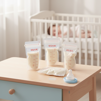 Sacs de conservation exclusifs pour lait maternel personnalisés - 100 ml, pochettes réutilisables scellées, marquages de mesure clairs, 100 pièces, gaufrage, qualité alimentaire