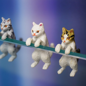 PKY Nuovo Grazioso Ornamento per Acquario a Forma di Gatto Reclinabile di Piccole Dimensioni, Creativo Ciondolo a Forma di Piccolo Animale per Acquascaping, Stile Pendente per Acquario Transfrontaliero - Product Image 1