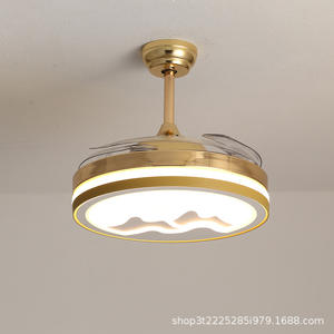 42-Inch Retractable Bladeless <b>Ceiling</b> Fan Lights 220V Invisible <b>Glass</b> Lamp Home Kitchen Bedroom Remote Control Switch AC DC - Product Image 2